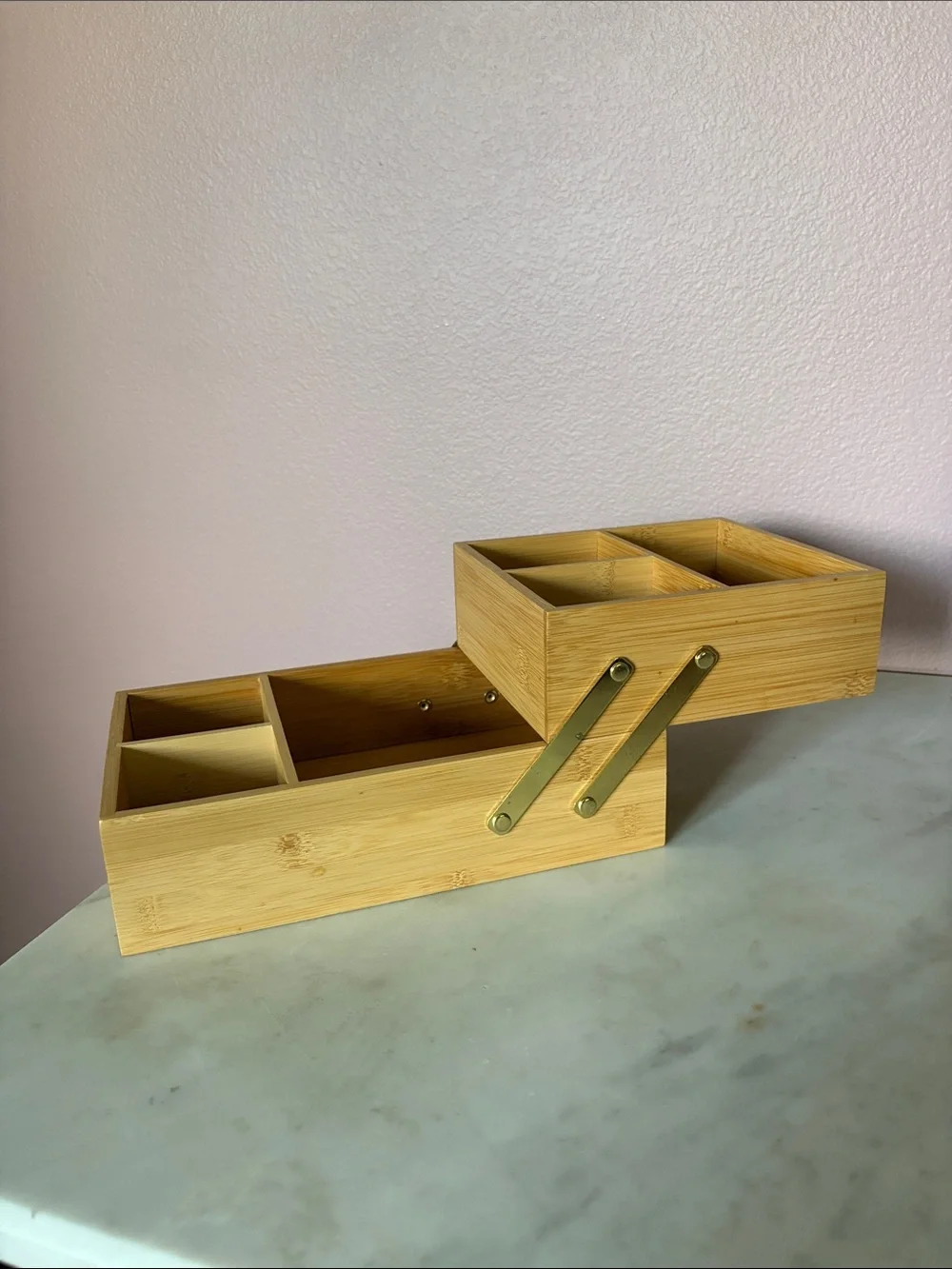 Bamboo Multi-Compartment Desk or Makeup Organizer - Natural Bamboo